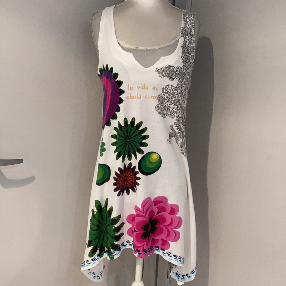 LG•DESIGUAL•Gorgeous Floral Summer tunic Size Large! *As Is* 🌺